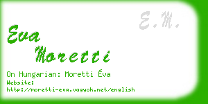 eva moretti business card